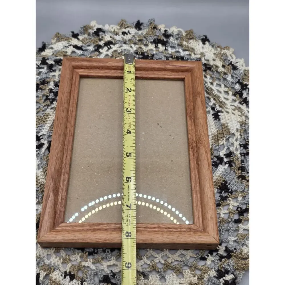 Vintage Solid Wood Oak Picture Frame 5x7 Tabletop Wall Hanging Farmhouse